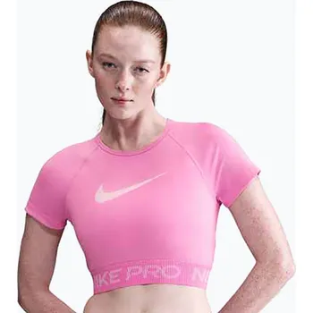 Dámský tréninkový top Nike Pro Dri-Fit Graphic Cropped playful pink/pink foam/white