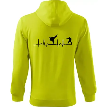 Pánská mikina Karate EKG - Mikina s kapucí na zip trendy zipper - 2XL ( Limetková )