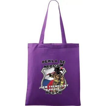 Pekla se nebojím HZS ČR - Taška bavlněná - 42 x 38 cm ( Fialová )