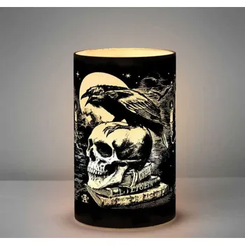 dekorace (lampa) ALCHEMY GOTHIC - Poes Raven