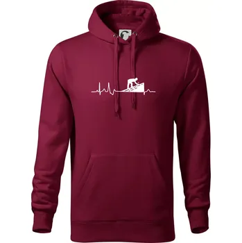 Pánská mikina EKG pokrývač - Mikina pánská Cape s kapucí - 5XL ( Garnet )