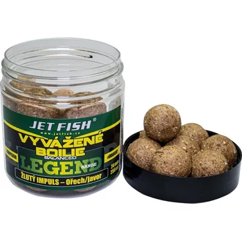 Nástraha Jet Fish Vyvážené boilie Legend range 250ml 24mm Žlutý impuls Ořech/Jjavor