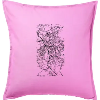 Polštář Mapy měst černobílé Liberec - Polštář 50x50 - 50x50 - Pouze potah ( Růžová )