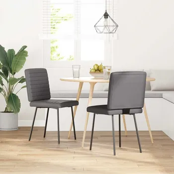 Jídelní židle OMAXI Jídelní židle 2 ks šedé umělá kůže 633248