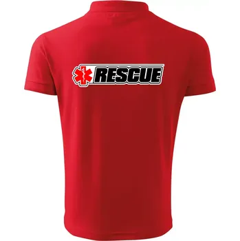Pánská košile Záchranář rescue kříž červený - Polokošile pánská Pique Polo 203 - 5XL ( Červená )