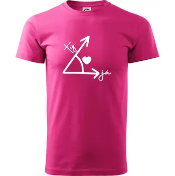 Pánská móda Matematika láska - Klasické pánské triko vyšší gramáže - L ( Purpurová )