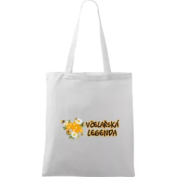 Nákupní taška Včelařská legenda - Taška bavlněná - 42 x 38 cm ( Bílá )