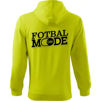 Pánská mikina Fotbal mode - Mikina s kapucí na zip trendy zipper - 3XL ( Limetková )