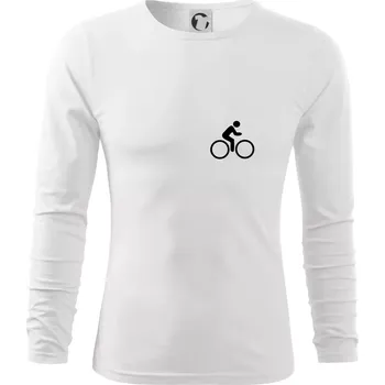 Pánská móda Obrázek kola na prsu - ikona panáček - Triko s dlouhým rukávem FIT-T long sleeve - S ( Bílá )