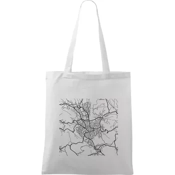 Mapy měst černobílé Jablonec nad Nisou - Taška bavlněná - 42 x 38 cm ( Bílá )