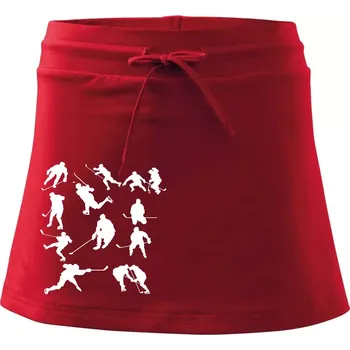 Dámská sukně Hokejisti ikony - Sportovní sukně - two in one - XS ( Červená )