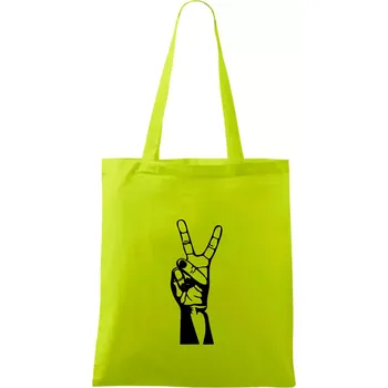 Nůžky černě - Taška bavlněná - 42 x 38 cm ( Limetková )