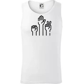 Kamen nůžky papír ikony - Tílko pánské Core - 2XL ( Bílá )