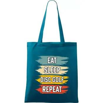 Nákupní taška Disc Golf eat sleep barevné - Taška bavlněná - 42 x 38 cm ( Petrolejová )