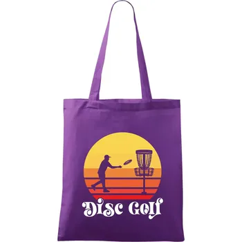 Disc golf postava vintage - Taška bavlněná - 42 x 38 cm ( Fialová )