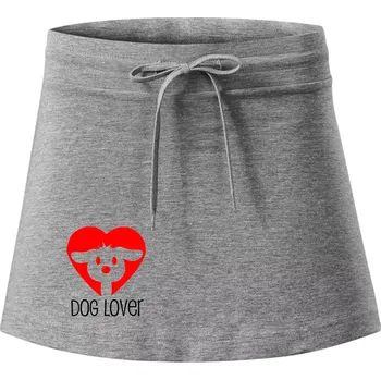 Dámská sukně Dog Lover čumák - Sportovní sukně - two in one - XL ( Tmavě šedý melír )