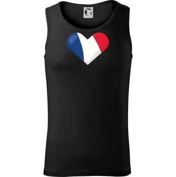 Francouzská vlajka srdce - Tílko pánské Core - XL ( Černá )
