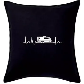 Polštář EKG karavan - Polštář 50x50 - 50x50 - Pouze potah ( Černá )
