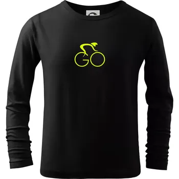 Chlapecké tričko GO - Fluo cyklista malý - Triko dětské Long Sleeve - 146 cm/10 let ( Černá )