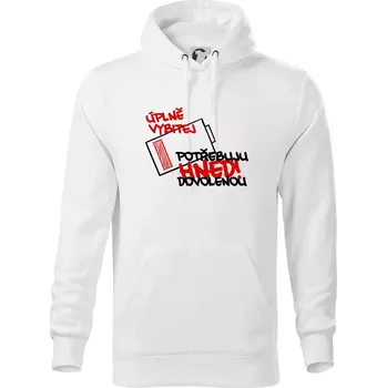 Pánské oblečení Úplně vybitej potřebuju hned dovolenou - Mikina pánská Cape s kapucí - 3XL ( Bílá )