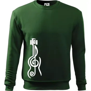 Houslový klíč kytara - Mikina Essential dětská - 158 cm/12 let ( Lahvově zelená )