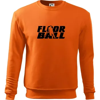 Pánská mikina Floorball nápis rovný - Mikina Essential pánská - S ( Oranžová )