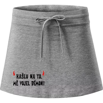 Dámská sukně Kašlu na to vojel mě démon (Hana-creative) - Sportovní sukně - two in one - S ( Tmavě šedý melír )