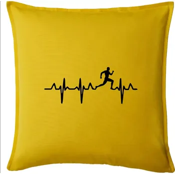Polštář EKG běžec - muž - Polštář 50x50 - 50x50 - Pouze potah ( Žlutá )
