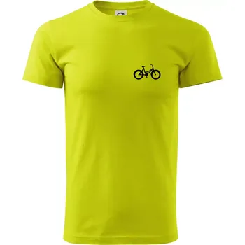 Pánská móda Obrázek kola na prsu městské kolo - Klasické pánské triko vyšší gramáže - M ( Limetková )