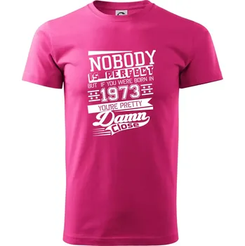 Pánská móda Nobody is perfect - 1973 - Klasické pánské triko vyšší gramáže - 2XL ( Purpurová )