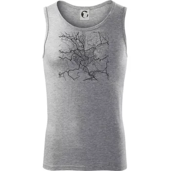 Mapy měst černobílé Jablonec nad Nisou - Tílko pánské Core - 2XL ( Tmavě šedý melír )