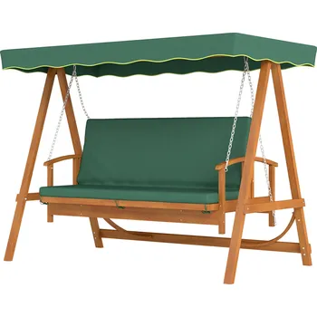 Zahradní lavice Zahradní houpací lavice se stříškou 236 x 130 x 181 cm | tmavě zelená