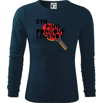 Pánské oblečení Syn ping pongové legendy - Triko s dlouhým rukávem FIT-T long sleeve - M ( Námořní modrá (velmi tmavá - téměř černá) )