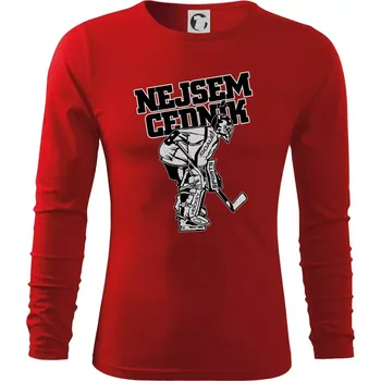 Pánské oblečení Nejsem cedník - Triko s dlouhým rukávem FIT-T long sleeve - M ( Červená )