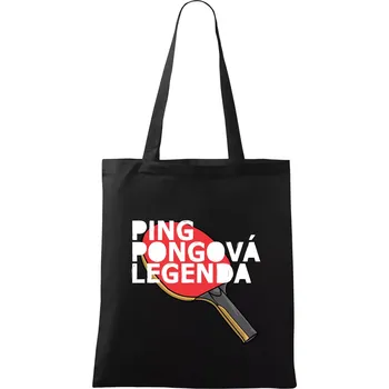 Ping Pongová legenda - Taška bavlněná - 42 x 38 cm ( Černá )