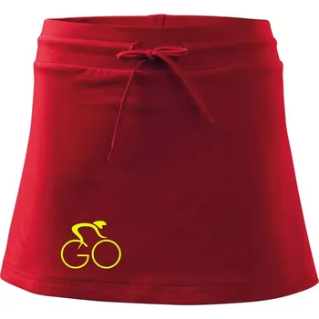 Dámská sukně GO - Fluo cyklista malý - Sportovní sukně - two in one - S ( Červená )