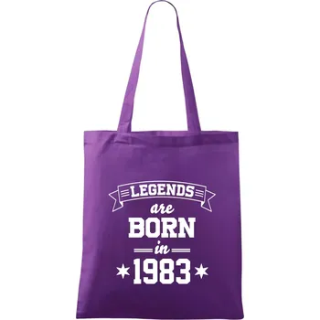 Legends are born in 1983 - Taška bavlněná - 42 x 38 cm ( Fialová )