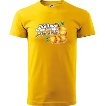 Nejlepší bramboráky peče děda - Triko extra velké (5-8XL) - 8XL ( Žlutá )