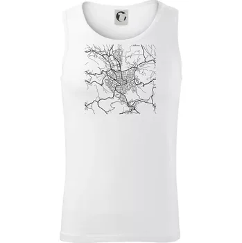 Mapy měst černobílé Jablonec nad Nisou - Tílko pánské Core - S ( Bílá )