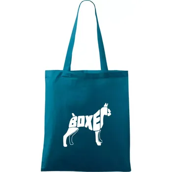 Boxer nápis v těle - Taška bavlněná - 42 x 38 cm ( Petrolejová )