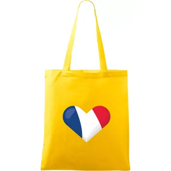Francouzská vlajka srdce - Taška bavlněná - 42 x 38 cm ( Žlutá )
