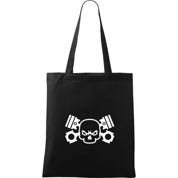 Nákupní taška Lebka písty - Taška bavlněná - 42 x 38 cm ( Černá )