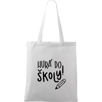 Hurá do školy! - Taška bavlněná - 42 x 38 cm ( Bílá )