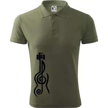 Pánská košile Houslový klíč kytara - Polokošile pánská Pique Polo 203 - XL ( Khaki )