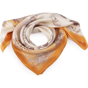 Šátek Saténový šátek 70x70 cm Varianta: 42 béžová tm., Balení: 1 ks