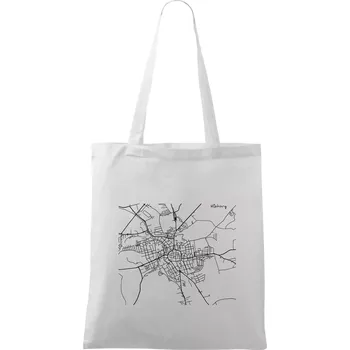 Mapy měst černobílé Klatovy - Taška bavlněná - 42 x 38 cm ( Bílá )