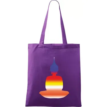 Nákupní taška Budha duhový - Taška bavlněná - 42 x 38 cm ( Fialová )