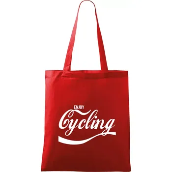 Nákupní taška Enjoy Cycling - Taška bavlněná - 42 x 38 cm ( Červená )