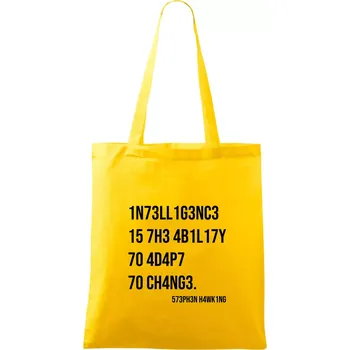 Test inteligence - Stephen Hawking - Taška bavlněná - 42 x 38 cm ( Žlutá )