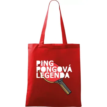 Ping Pongová legenda - Taška bavlněná - 42 x 38 cm ( Červená )